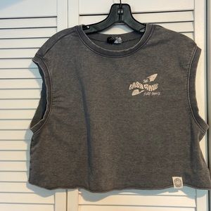 Grey no sleeve cropped shirt